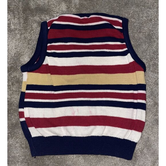 VTG Structure Knit Vest Made in USA Multi-Cultural National Flag Unisex Medium - Picture 7 of 11